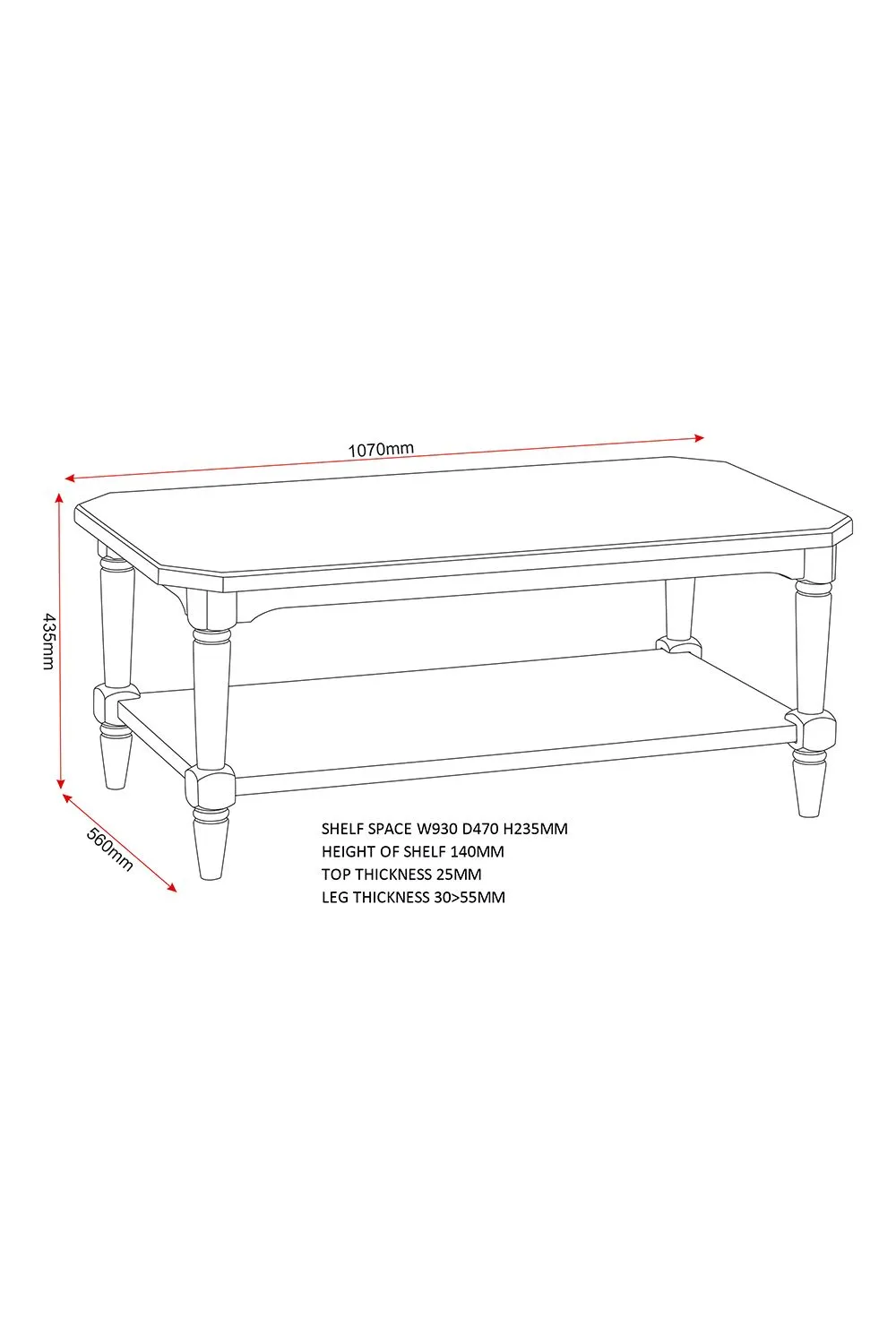 Seconique Chantilly Coffee Table in Cream 6