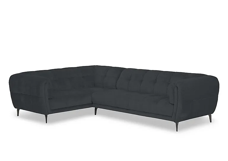 Sienna Fabric Left Hand Facing Corner Sofa - Opulence Charcoal