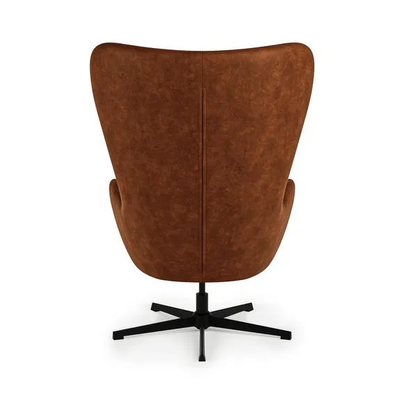 Kuvert Faux Leather Swivel Chair, Tan 5
