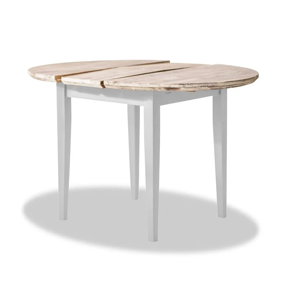 Statement Furniture Florence Round Extendable Kitchen Dining Table in White 4