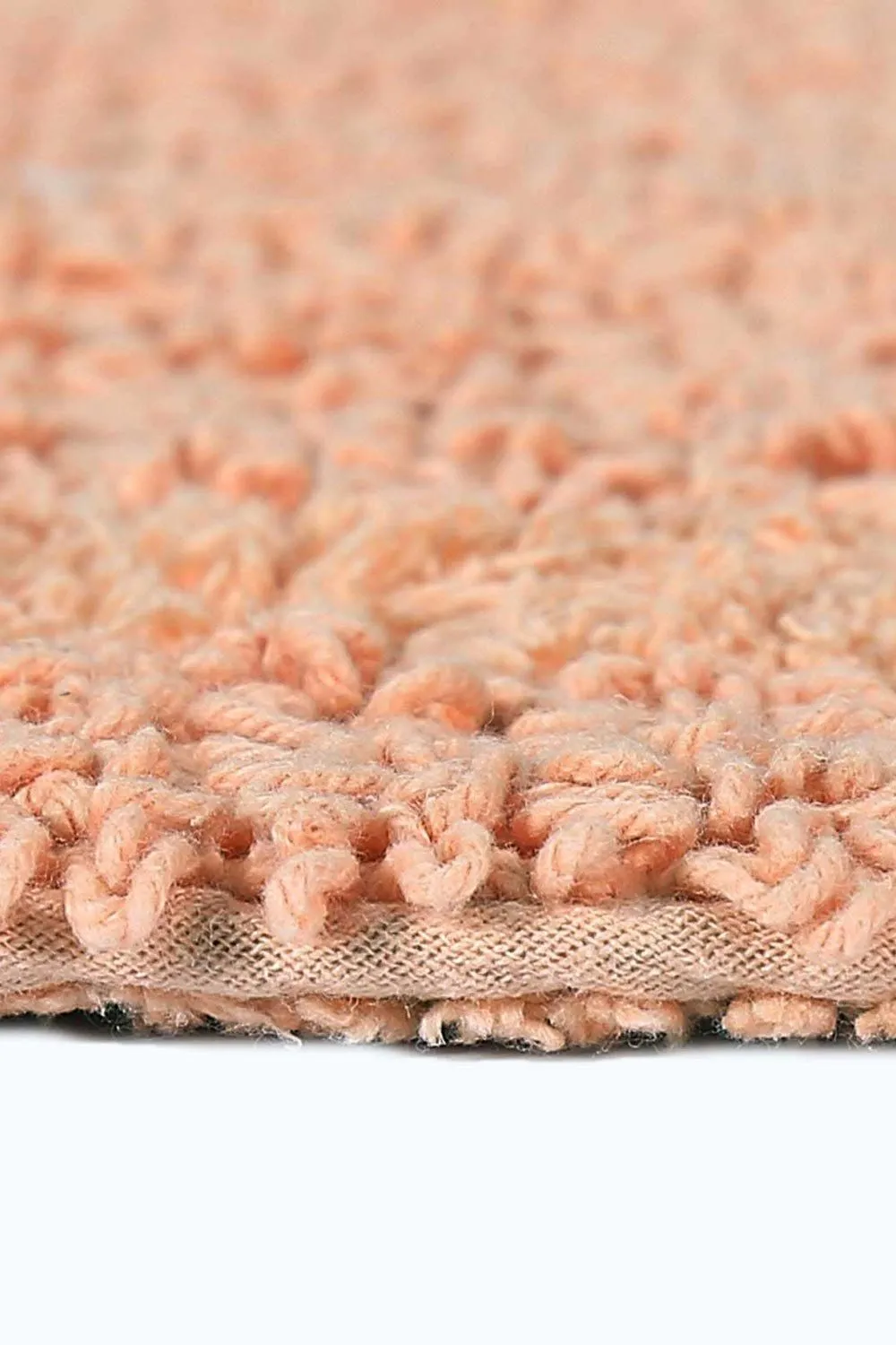 Homescapes Luxury Square Bath Mat 1600GSM 100% Cotton Reversible Shower Mat, 50cm in Peach 5