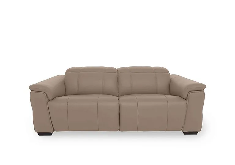 Inca NC Leather 3 Seater Power Recliner Sofa with Power Headrests - Barley