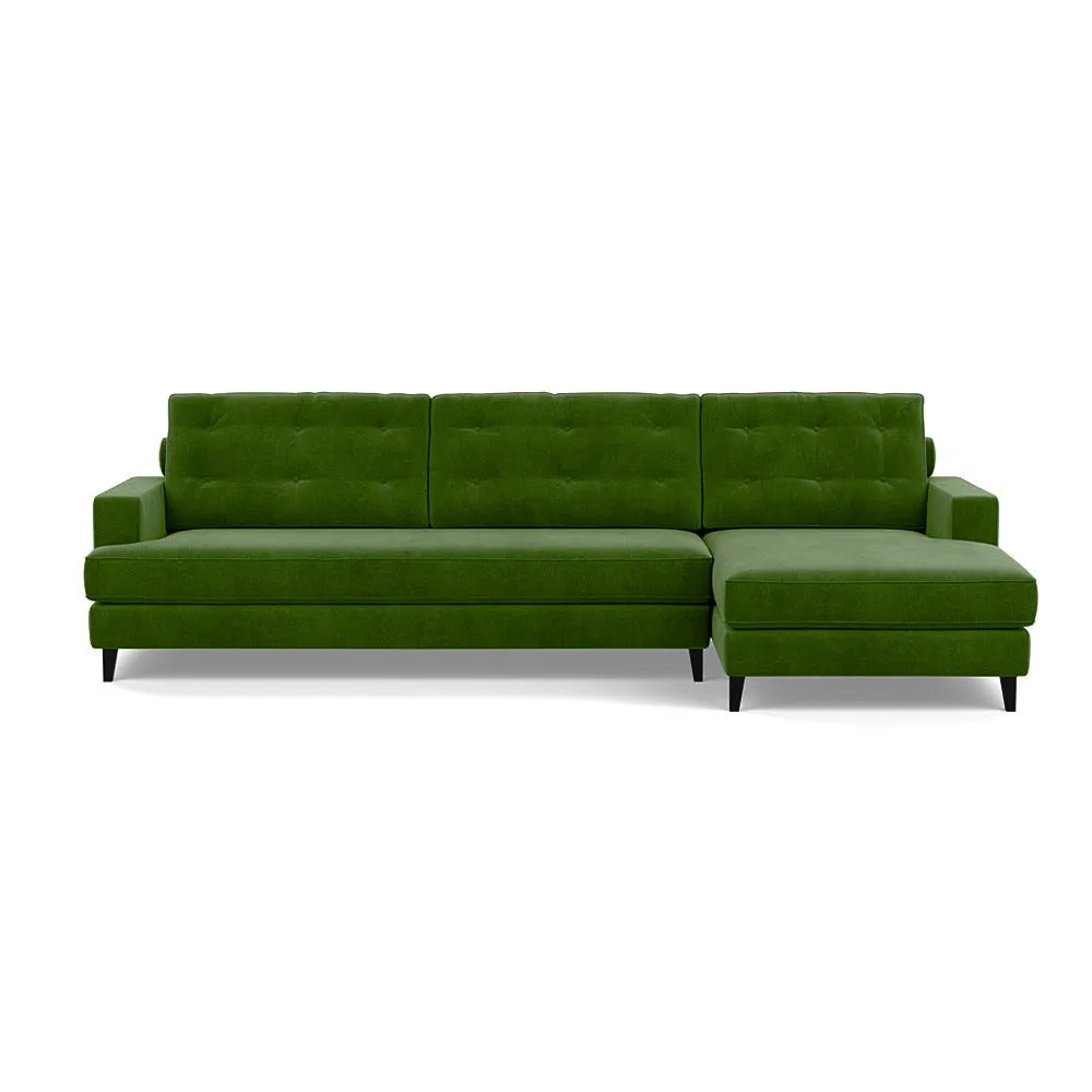 Heal's Mistral Right Hand Facing Corner Sofa Smart Luxe Velvet Grass Black 1