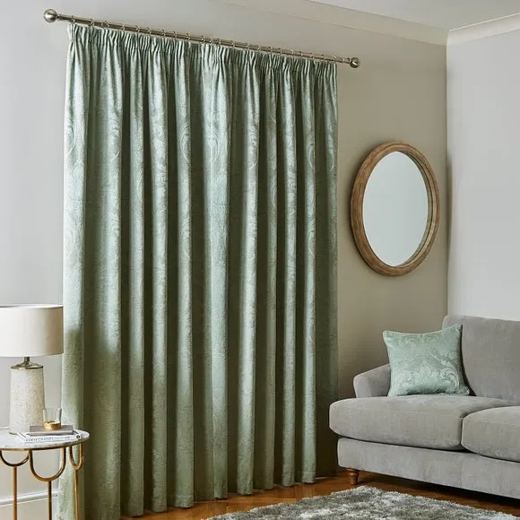 Zahra Chenille Jacquard Pencil Pleat Curtains 4