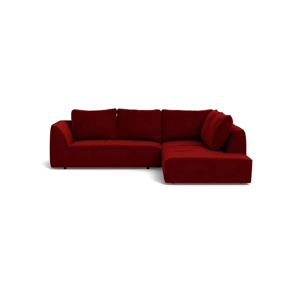 Heal's Morven Right Hand Facing Large Corner Sofa Smart Luxe Velvet Mulberry 1