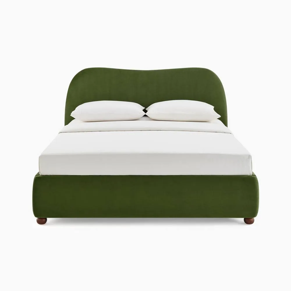 FurnitureboxUK Mabel Green Velvet Ottoman Double Bed Frame 3