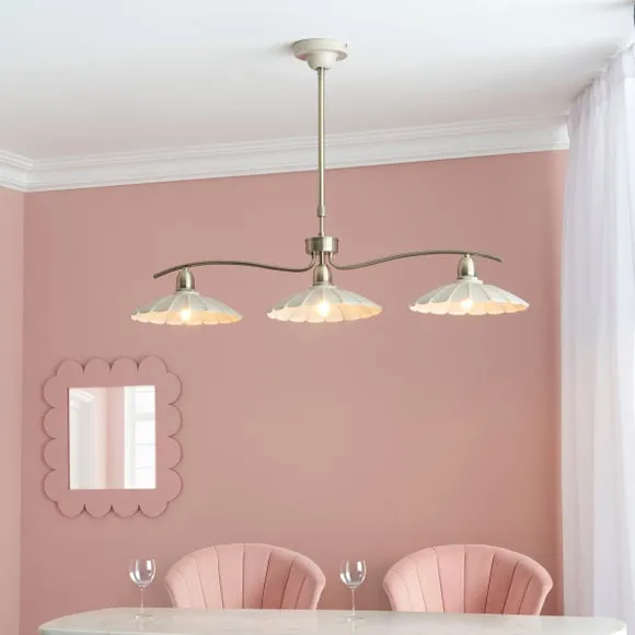 Maya Scallop 3 Light Adjustable Diner Ceiling Light