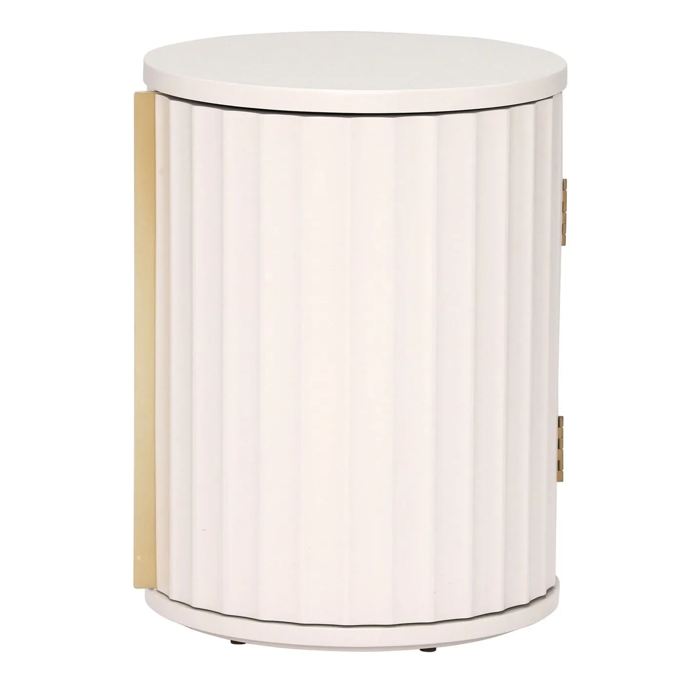 Lucia Bedside Right Table, Round, Neutral Wood | Barker & Stonehouse 6