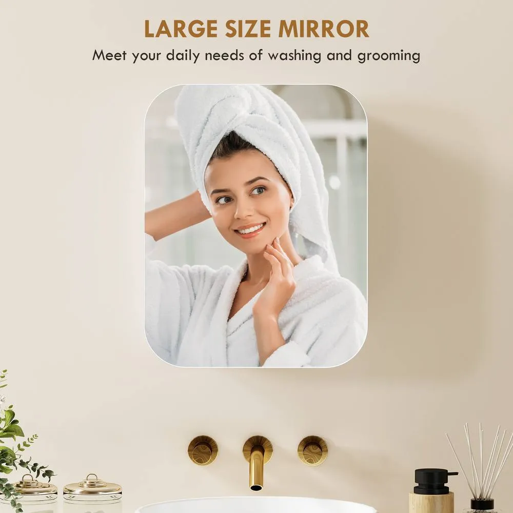 HOMCOM Wall Mounted Bathroom Cabinet with Mirror Adjustable Shelves in White 6