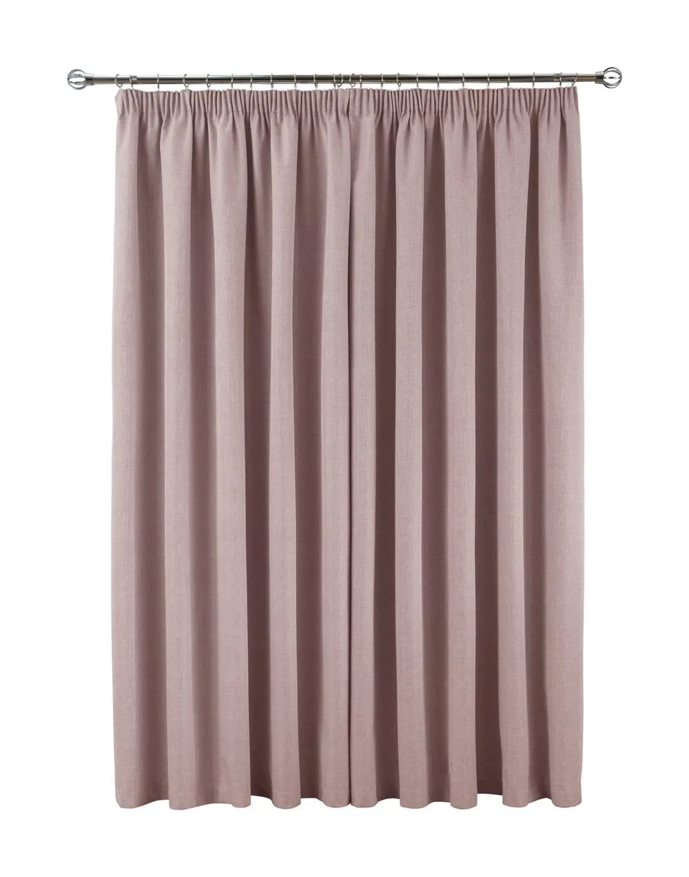 Smart Living Textured Rib Weave Pencil Pleat Blackout Curtains - 2 Panels in Pink 3