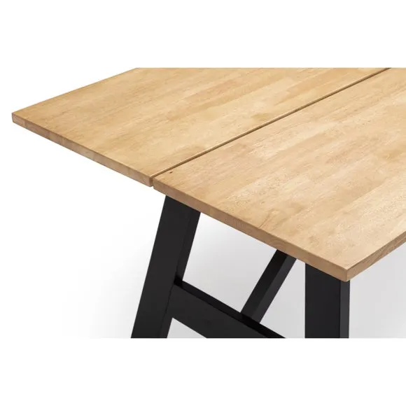 Hockley 6 Seater Rectangular Dining Table, Natural & Black 6