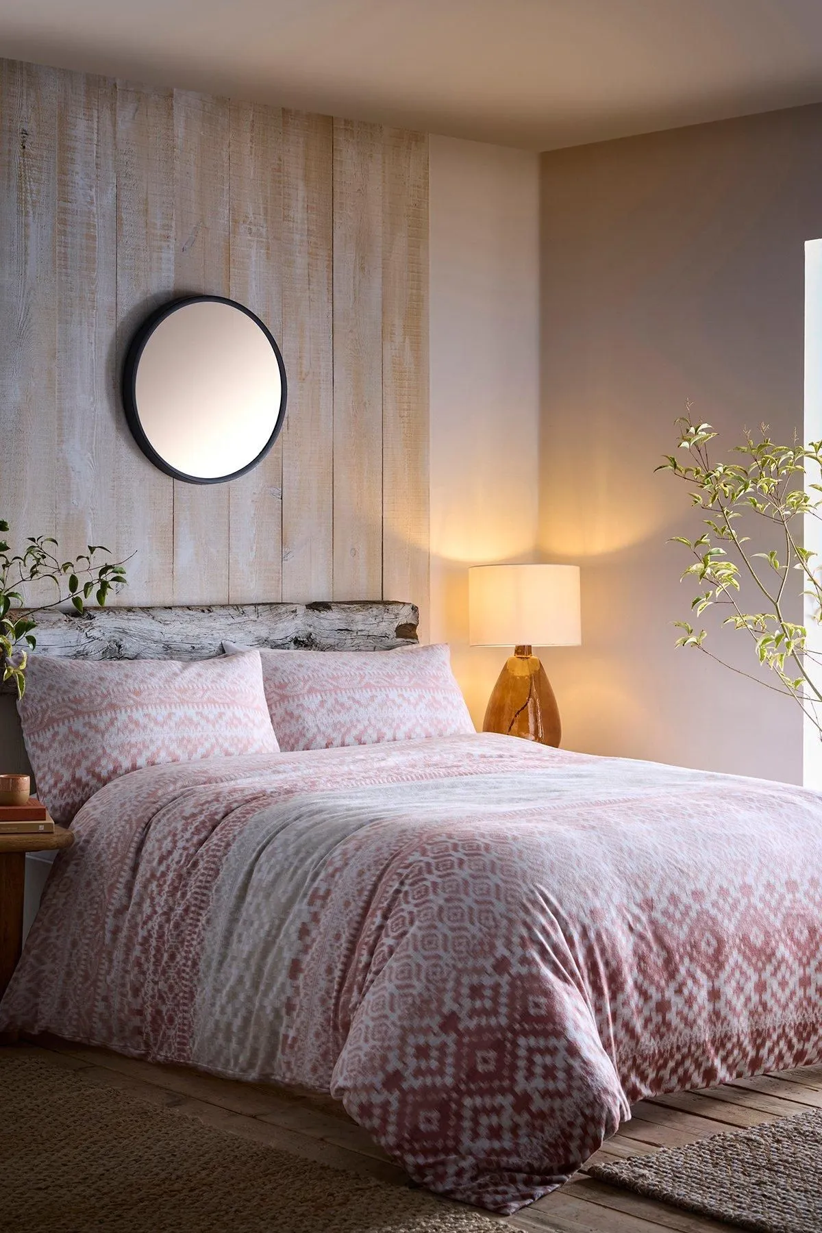 Appletree 'Bergen' 100% Brushed Cotton Duvet Cover Set in Terracotta