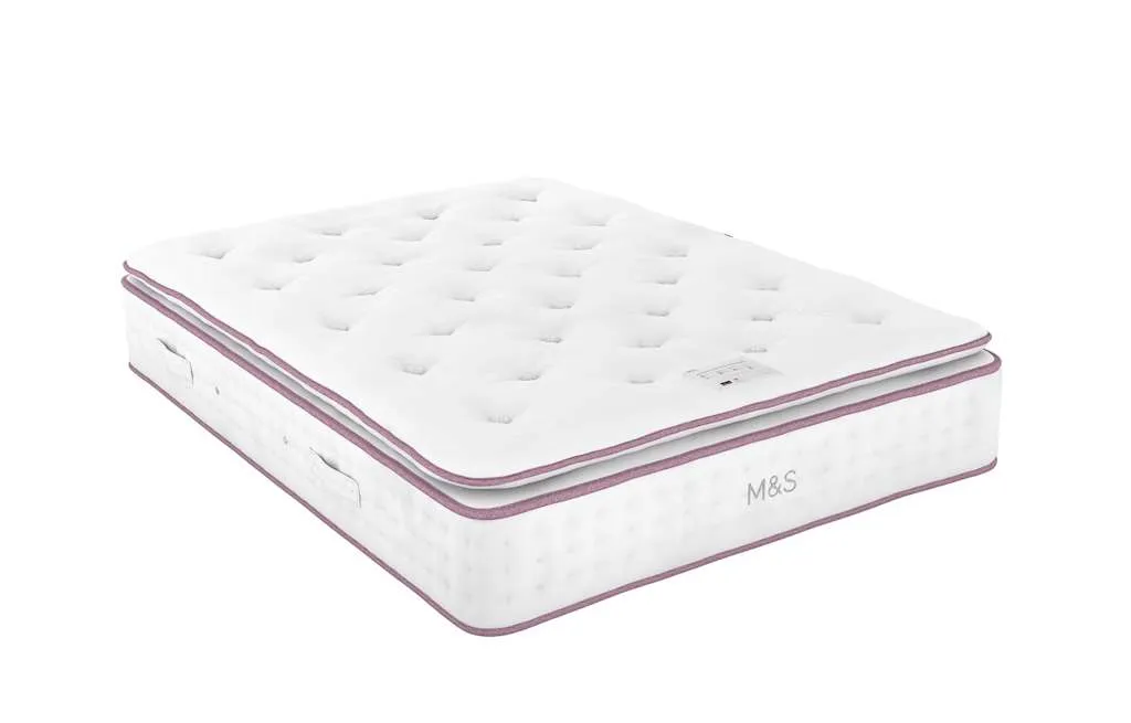 M&S 4500 British Wool Pocket Spring Medium Pillowtop Mattress White