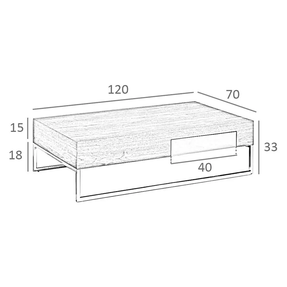Angel Cerda Walnut Veneer Rectangular Coffee Table with Chrome in Brown 6