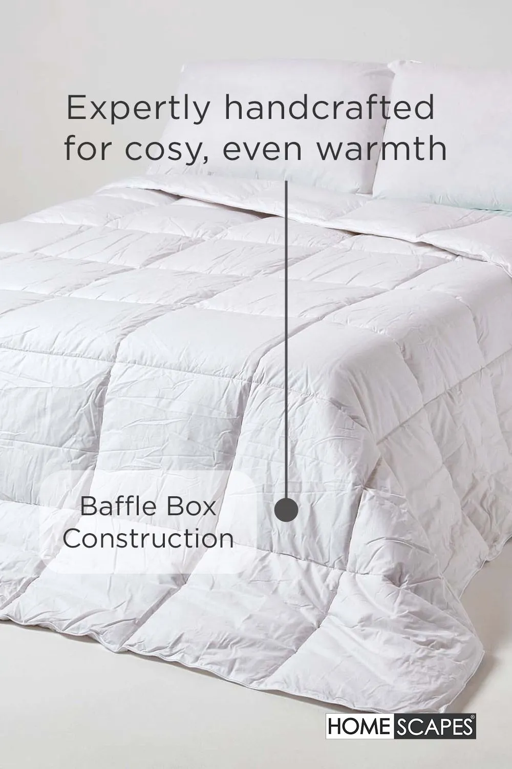 Homescapes Indulgent Pure Mulberry Silk Blend 13.5 Tog Autumn/Winter Duvet in White 5
