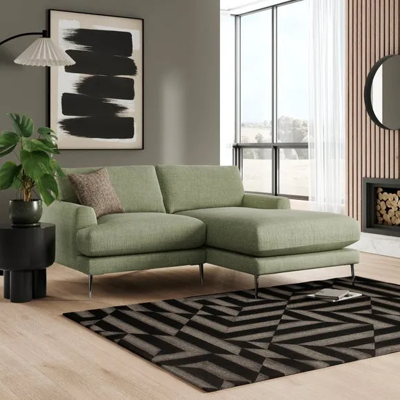 Lawson Chunky Tonal Weave Corner Chaise Sofa 1