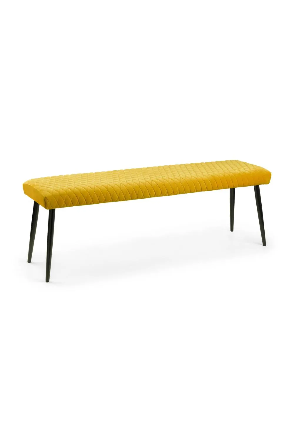 Julian Bowen Luxe Diamond Quilted Upholstered 2 Seater Backless Bench in Mustard 4