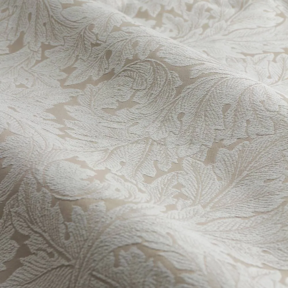 Morris & Co Acanthus Jacquard Fully Lined Pencil Pleat Curtains in Cream 5