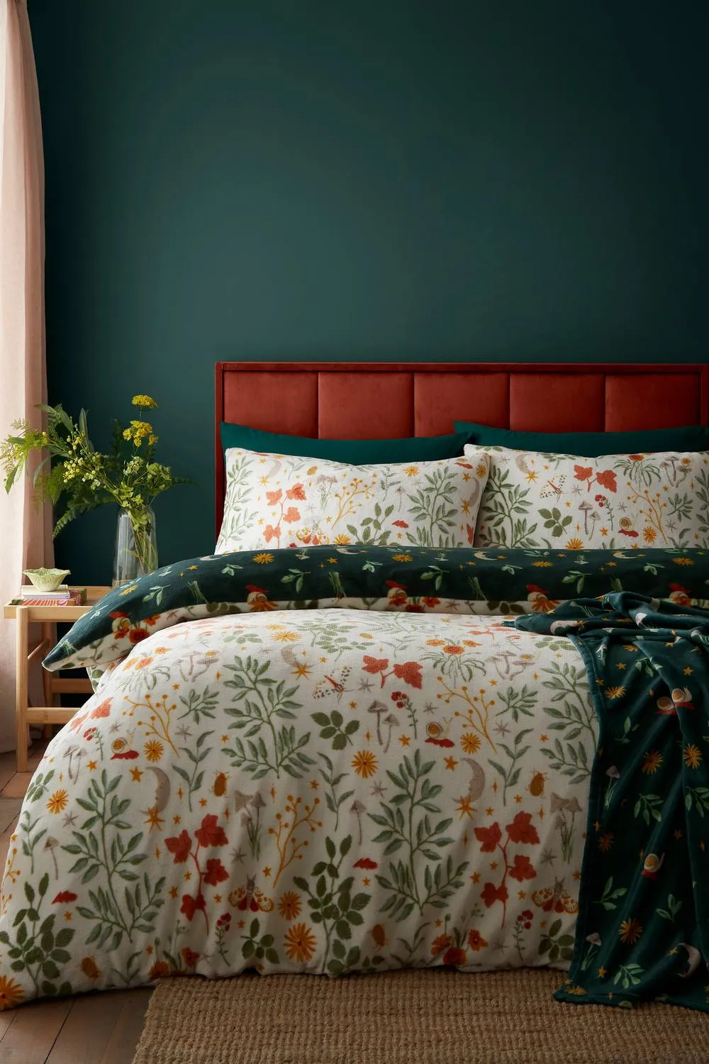 Fusion 'Botanical Mushrooms' Soft Fleece Duvet Cover Set in Natural 5