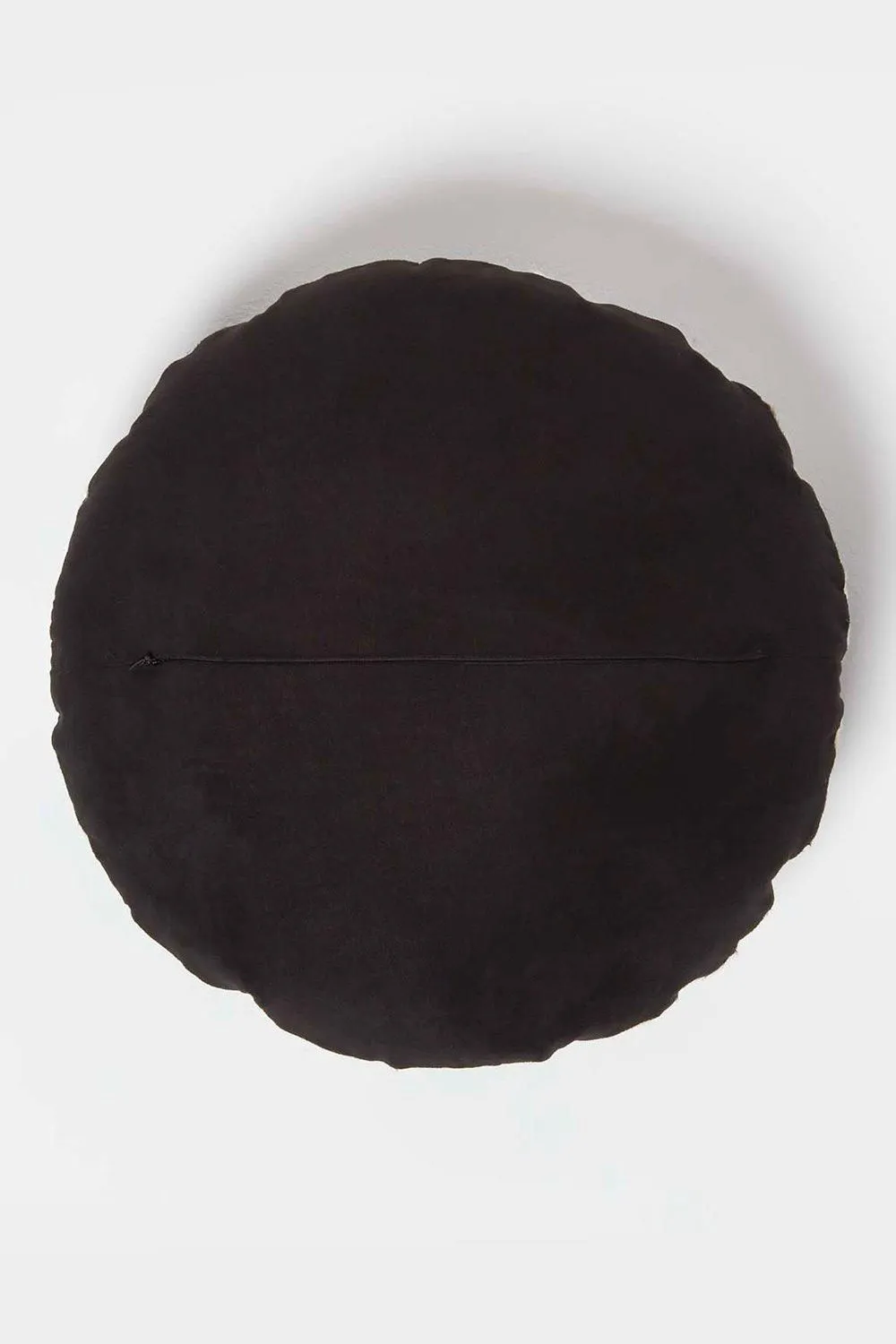 Homescapes Geometric Star Round Leather Cushion 40 cm in Brown 3