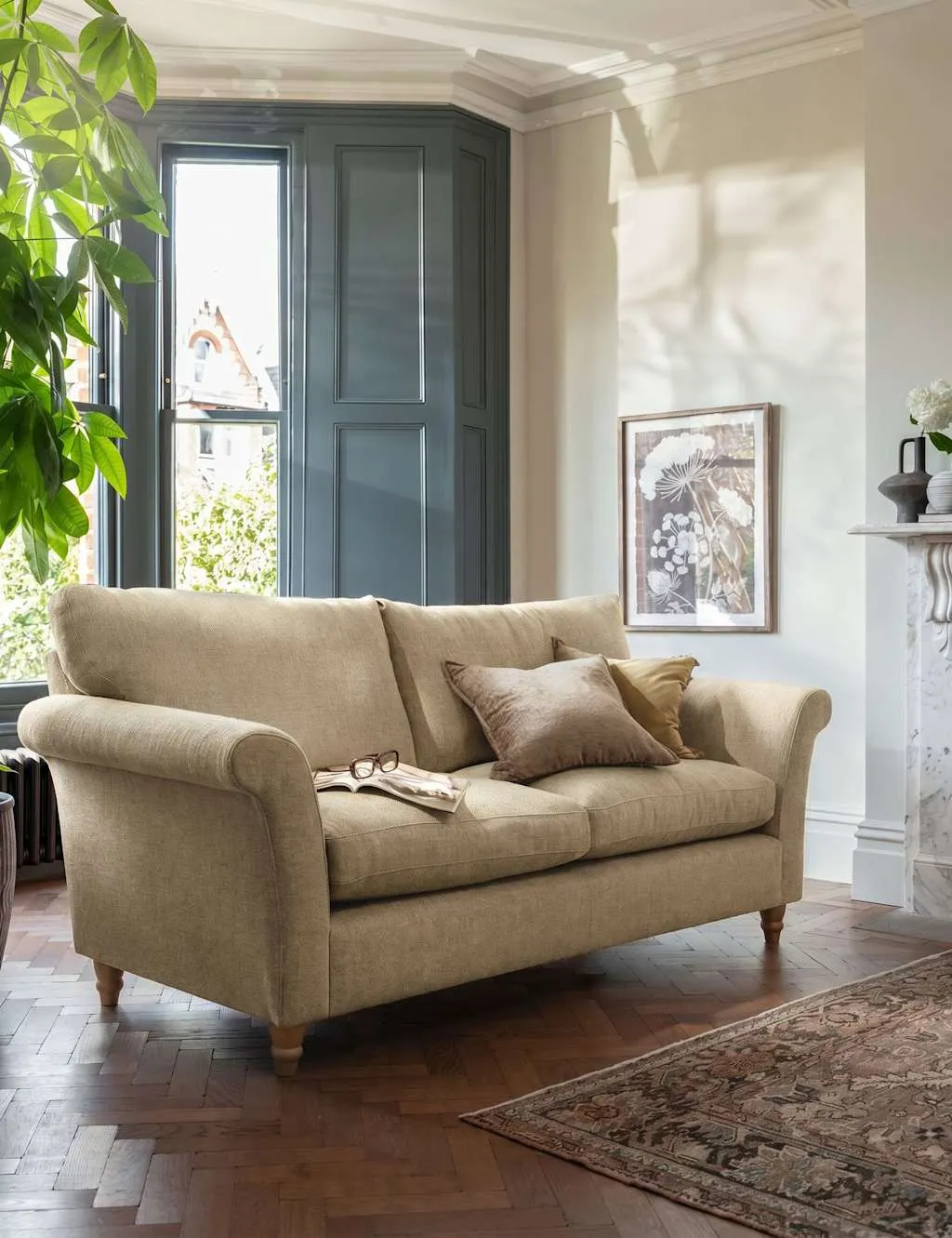 BARKER AND STONEHOUSE Amelie Fabric Large 3 Seater Sofa Stone