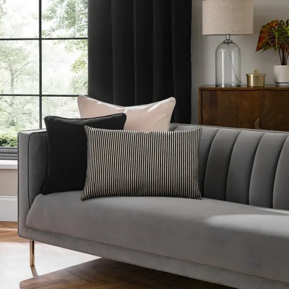 Chenille Striped Rectangular Cushion Cover
