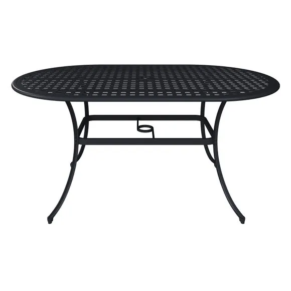 Oval 6 Seater Black Dining Set 6