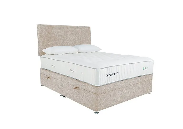 Natural Touch 3000 Side Ottoman Divan Set - Super King - Tweed Cream