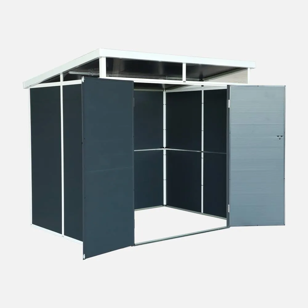 sweeek 4.55 M² Plastic Garden Shed in Dark Grey 3