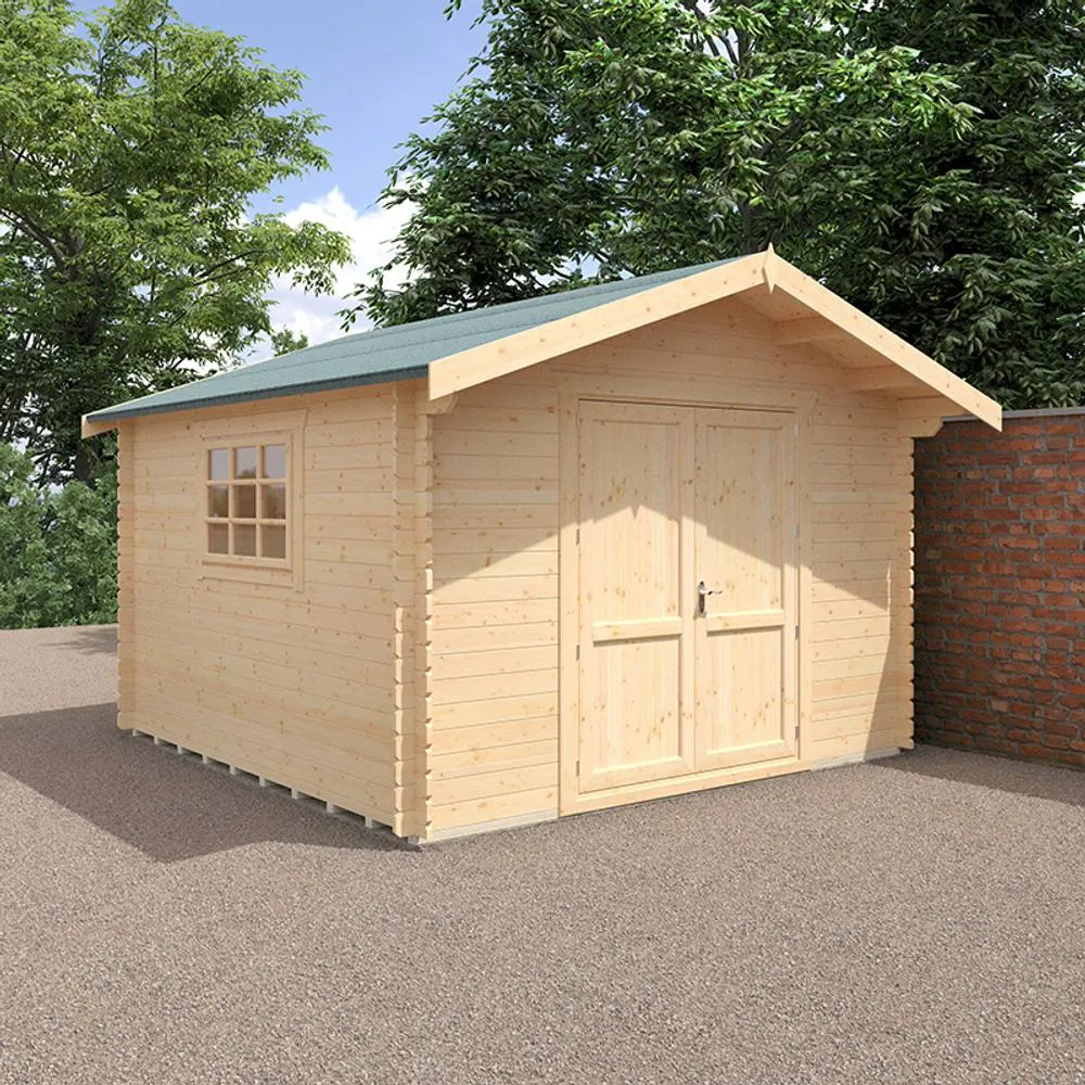 Buttercup Farm 12x12 The Marlborough 28mm Cabin - L355 x W355 x H271.9 cm in Natural 2
