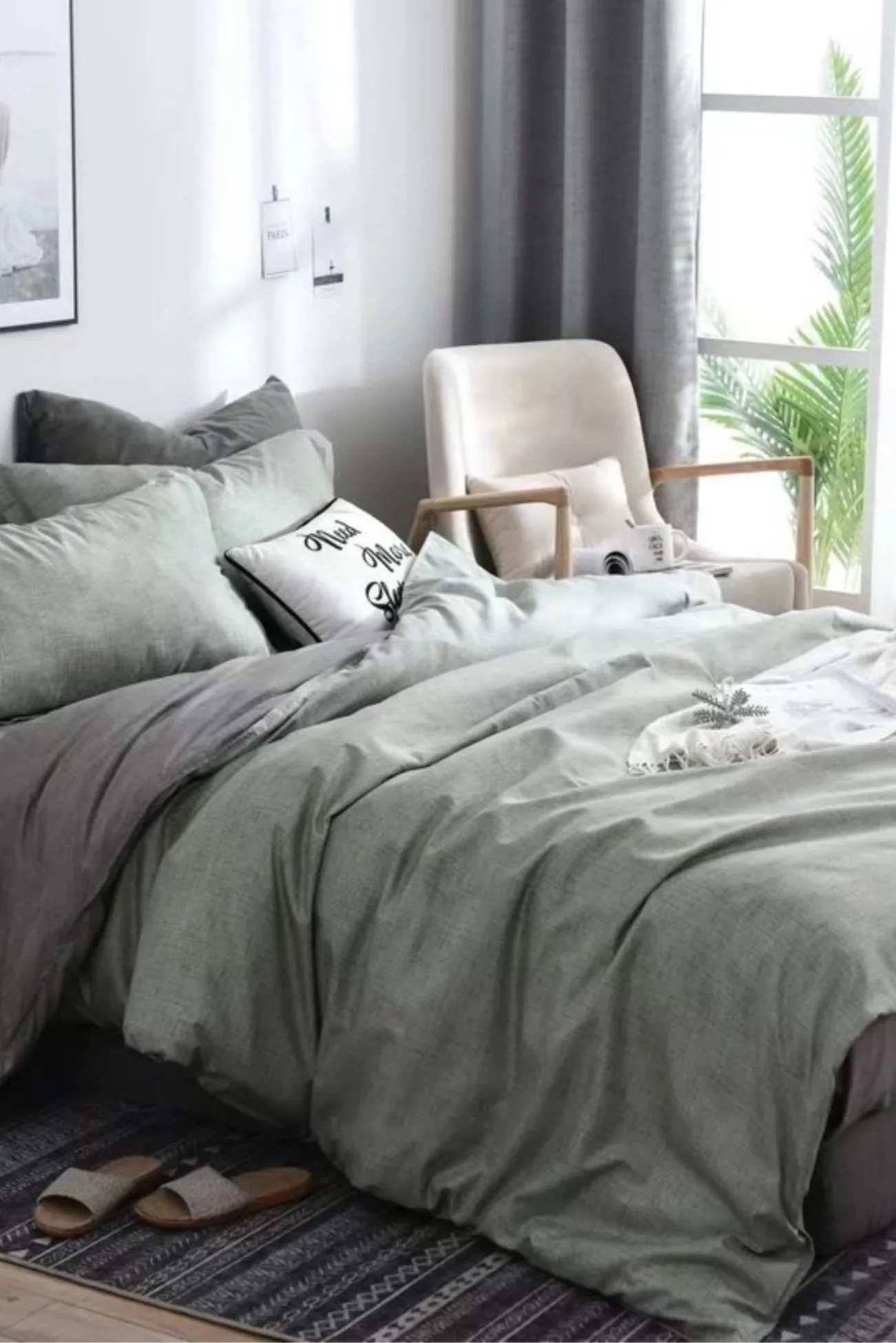 Ezysleep Reversible Grey Printed Duvet Set 2