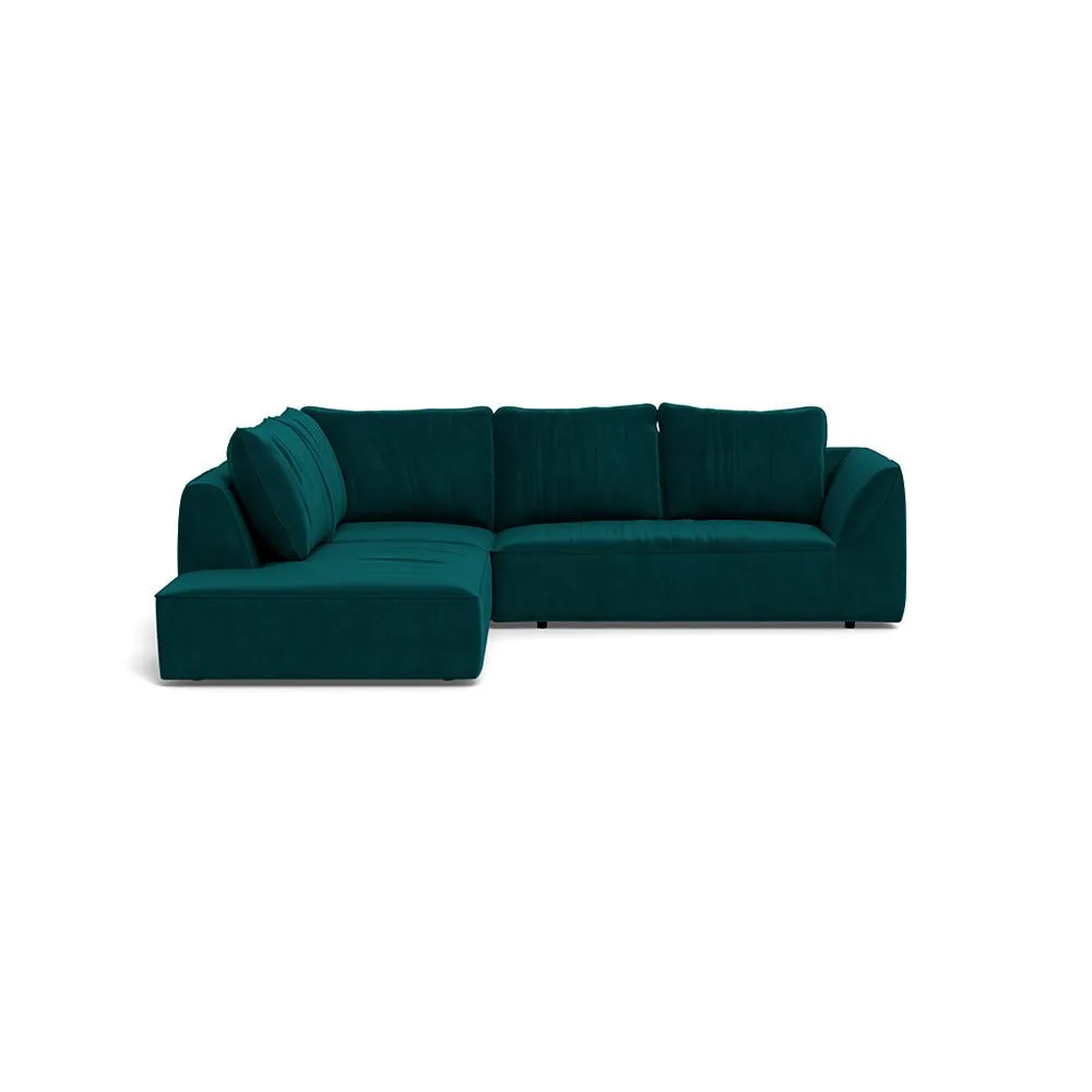 Heal's Morven Left Hand Facing Large Corner Sofa Smart Luxe Velvet Ocean 1