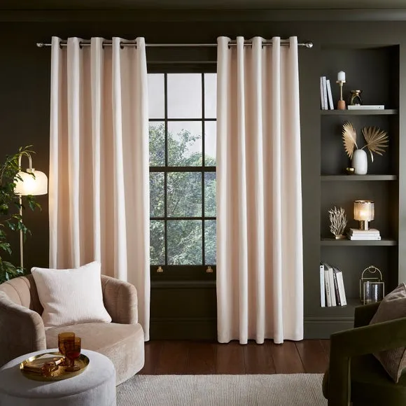 Luxe Textured Chenille Eyelet Curtains 2