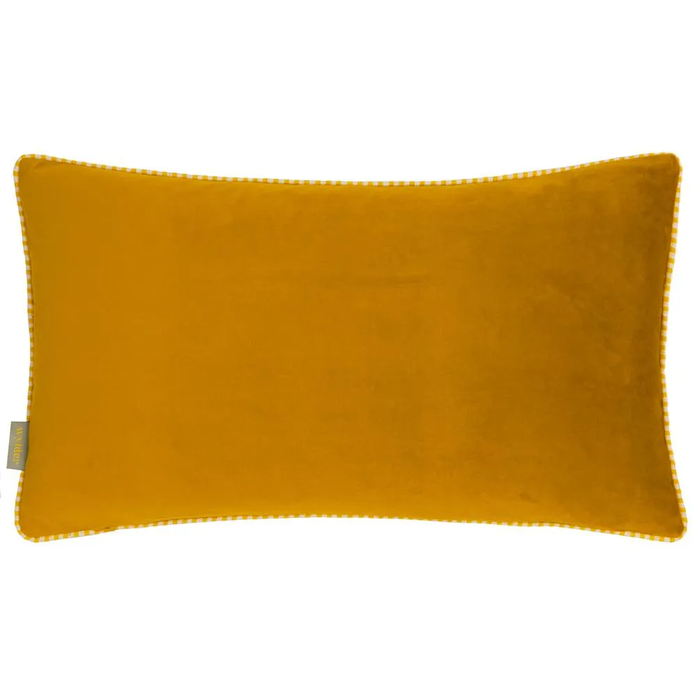 Wylder Ramble Bees Embroidered Velvet Cushion in Amber 3
