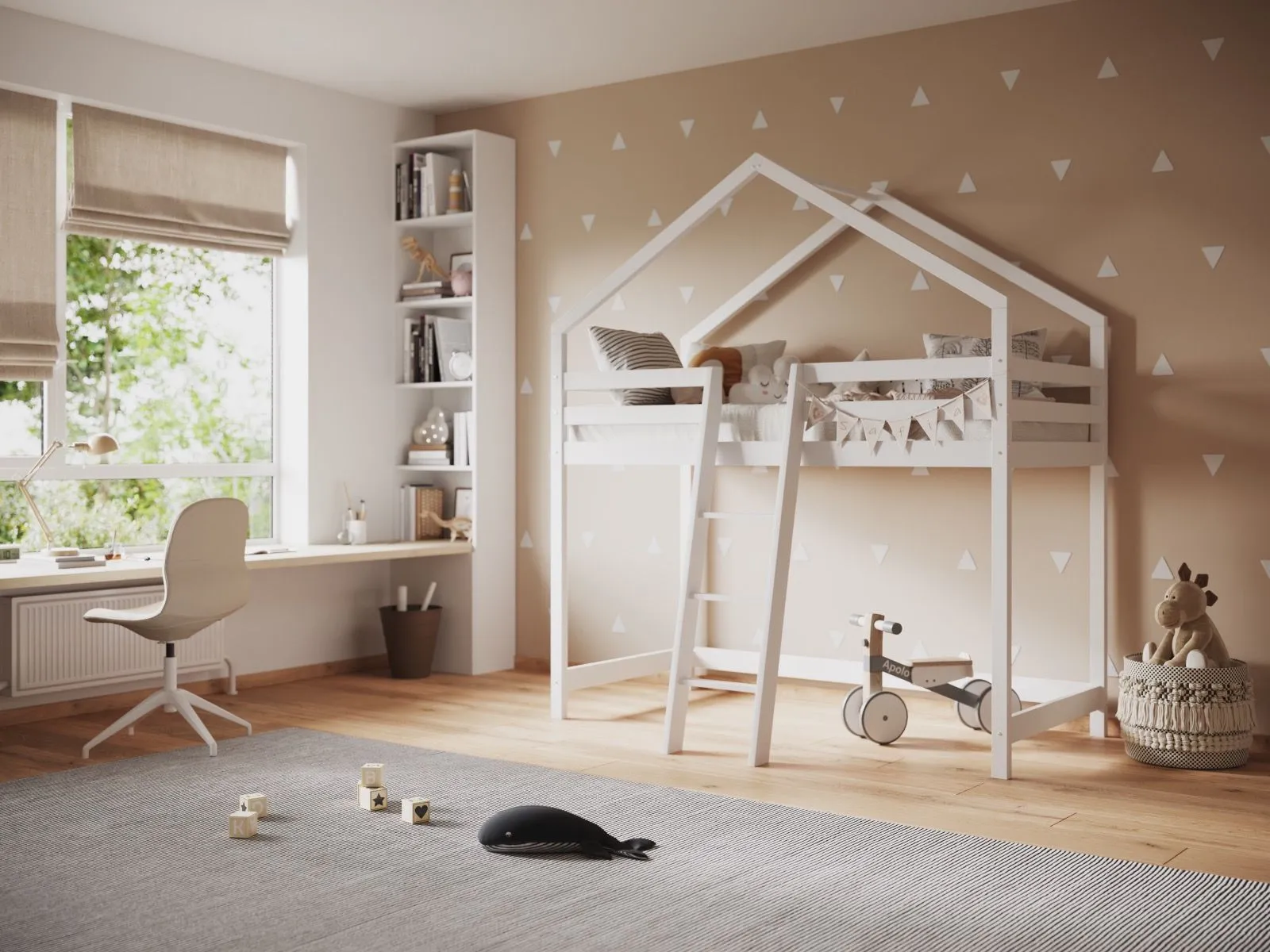 Flair Nook House Mid Sleeper Bed in White 2