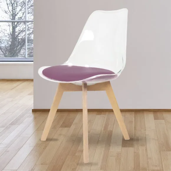 Fusion Living Soho Clear Plastic Dining Chair with Squared Legs 1