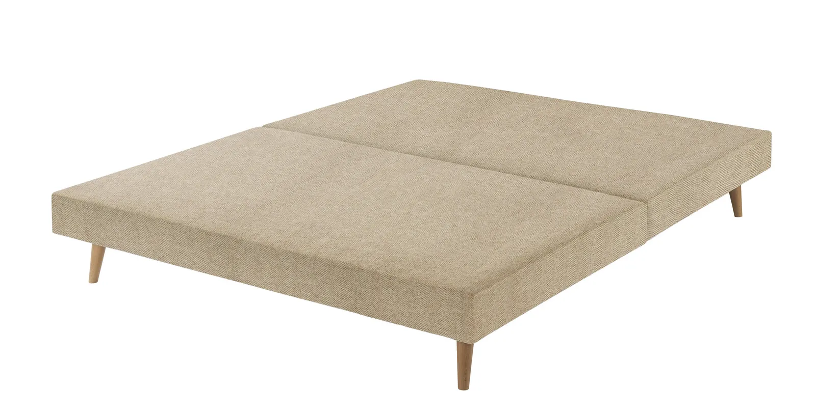 Premium Slim Divan Base, King - Herringbone Cotton