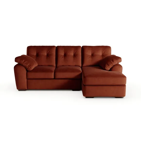 Milton Matte Velvet Corner Chaise Sofa 6