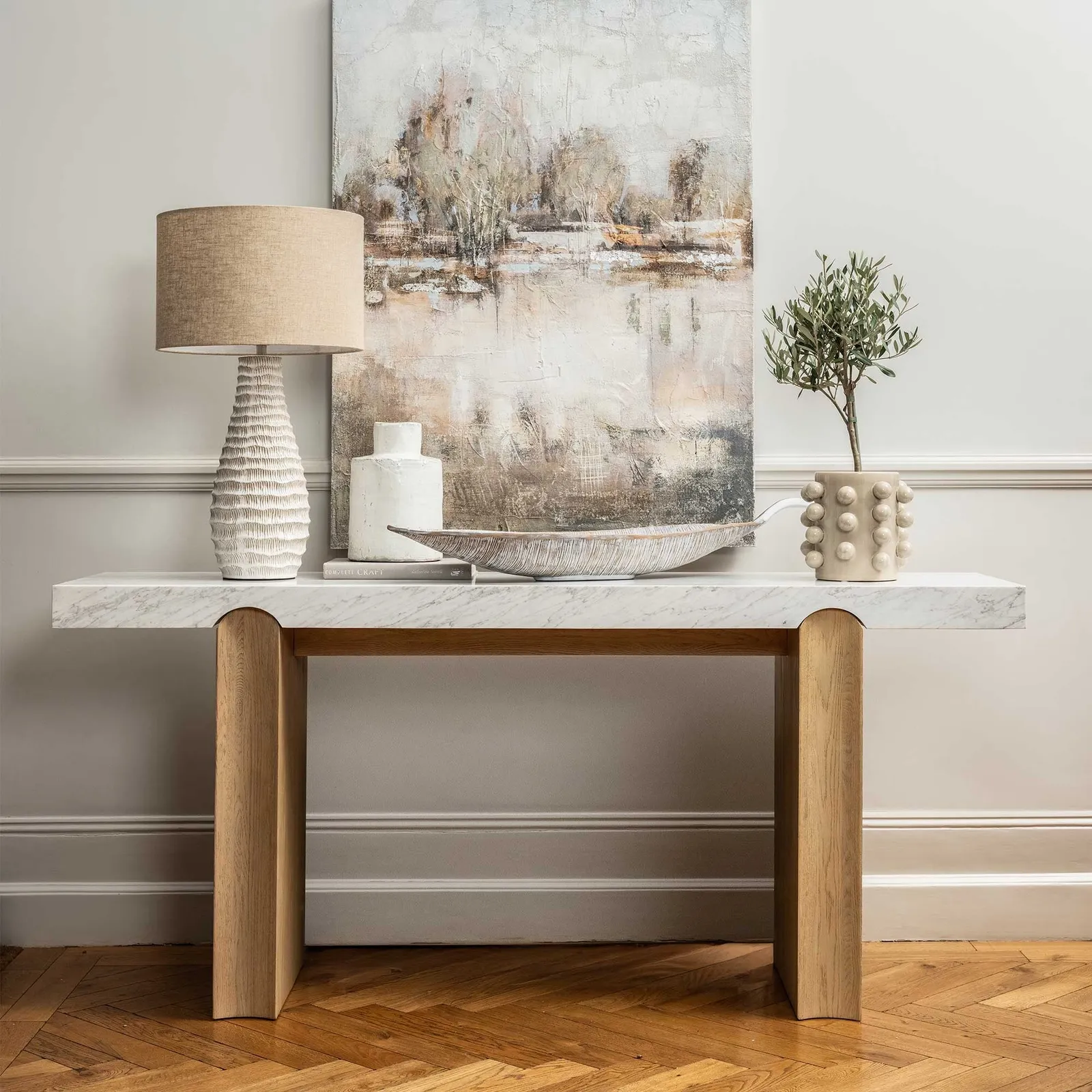 Plover Console Table 180X45X80Cm, Neutral Marble | Barker & Stonehouse 2