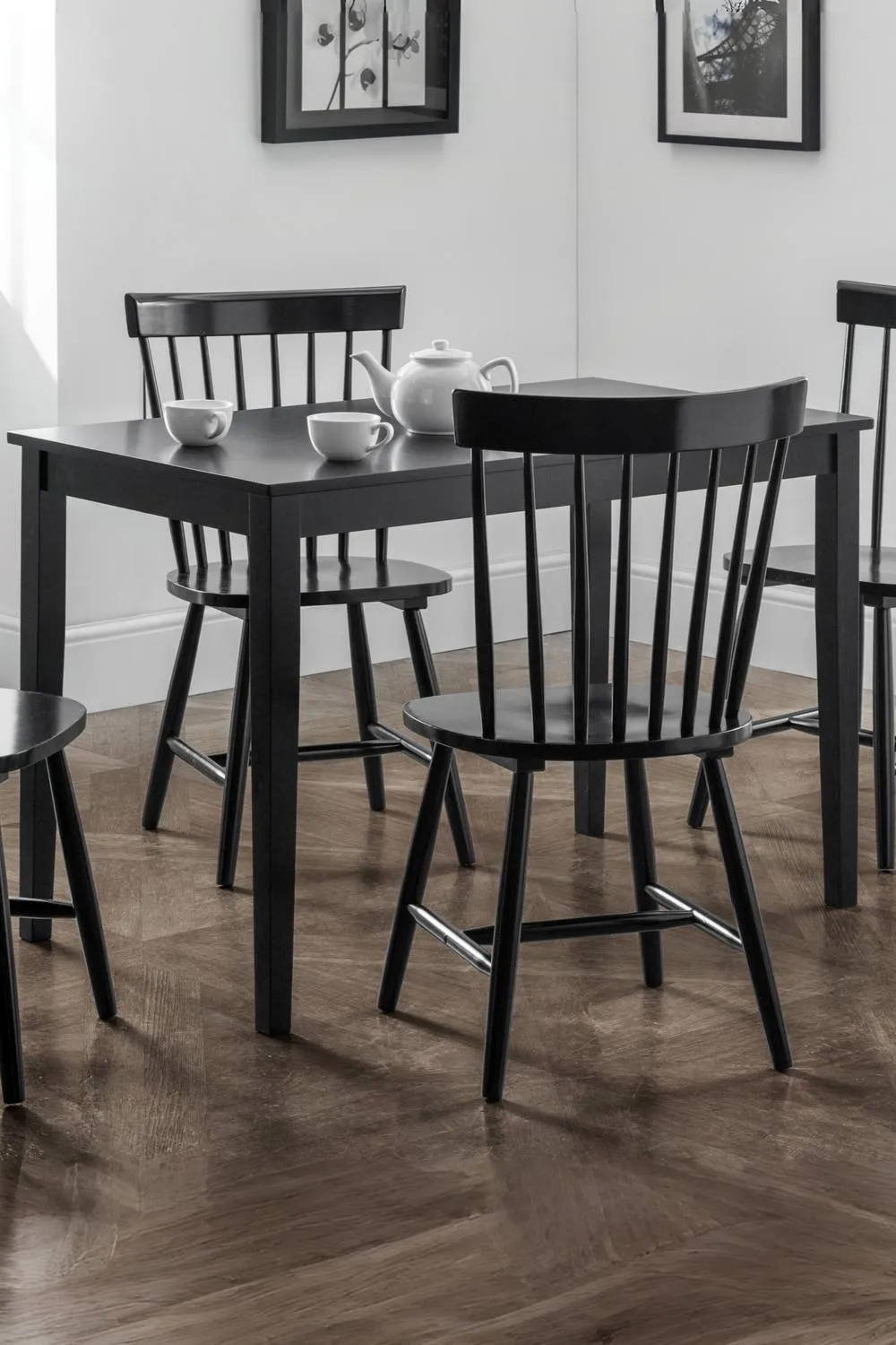 Julian Bowen Hudson Rectangular 4 Seater Dining Table in Black