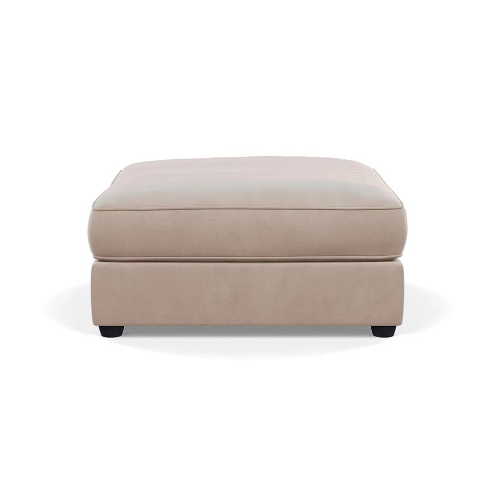 Heal's Tailor Footstool Smart Velvet Pebble Black Feet