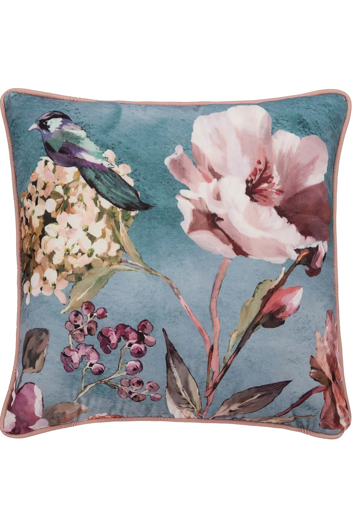 Appletree 'Portia' Floral Print Large Velvet Filled Cushion 2