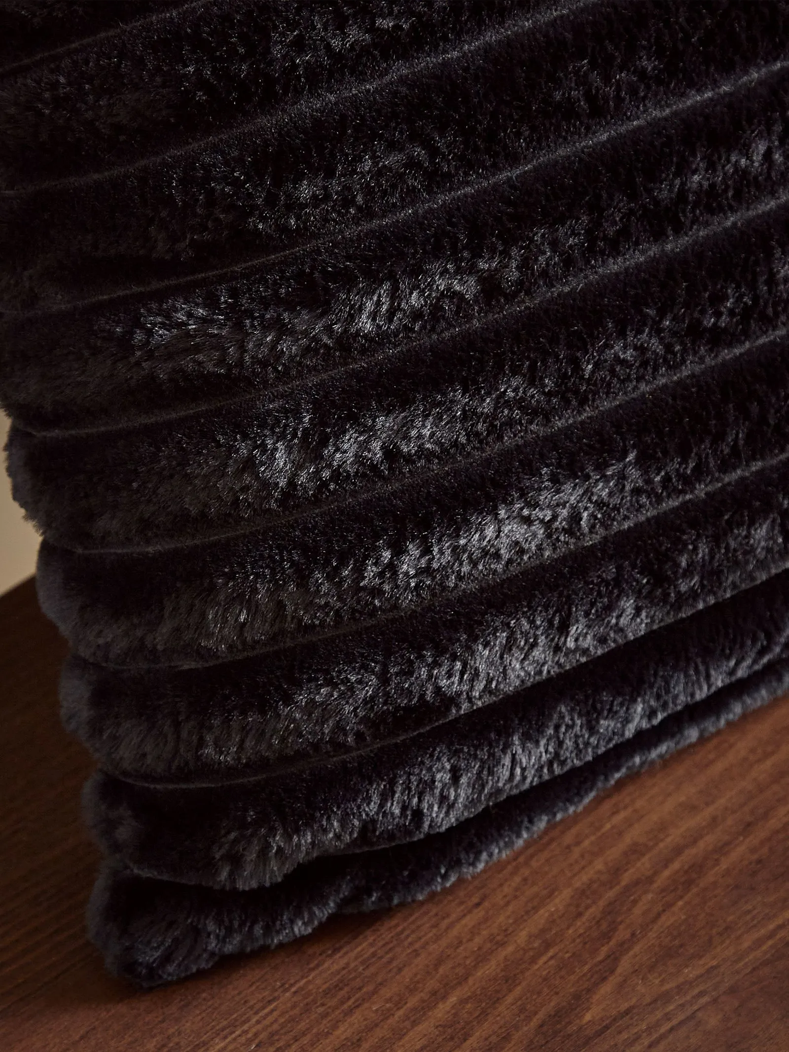 Catherine Lansfield 'Cosy Ribbed' Cushion in Black 2