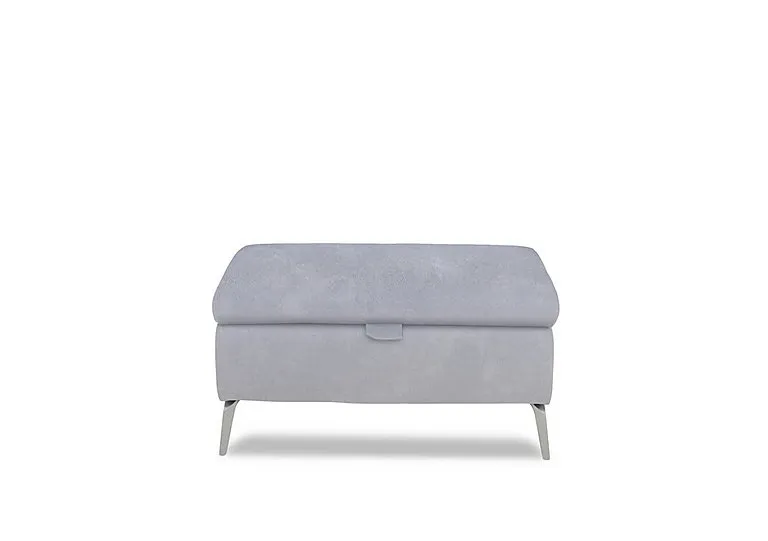 Daytona Fabric Storage Footstool - Dexter Smoke
