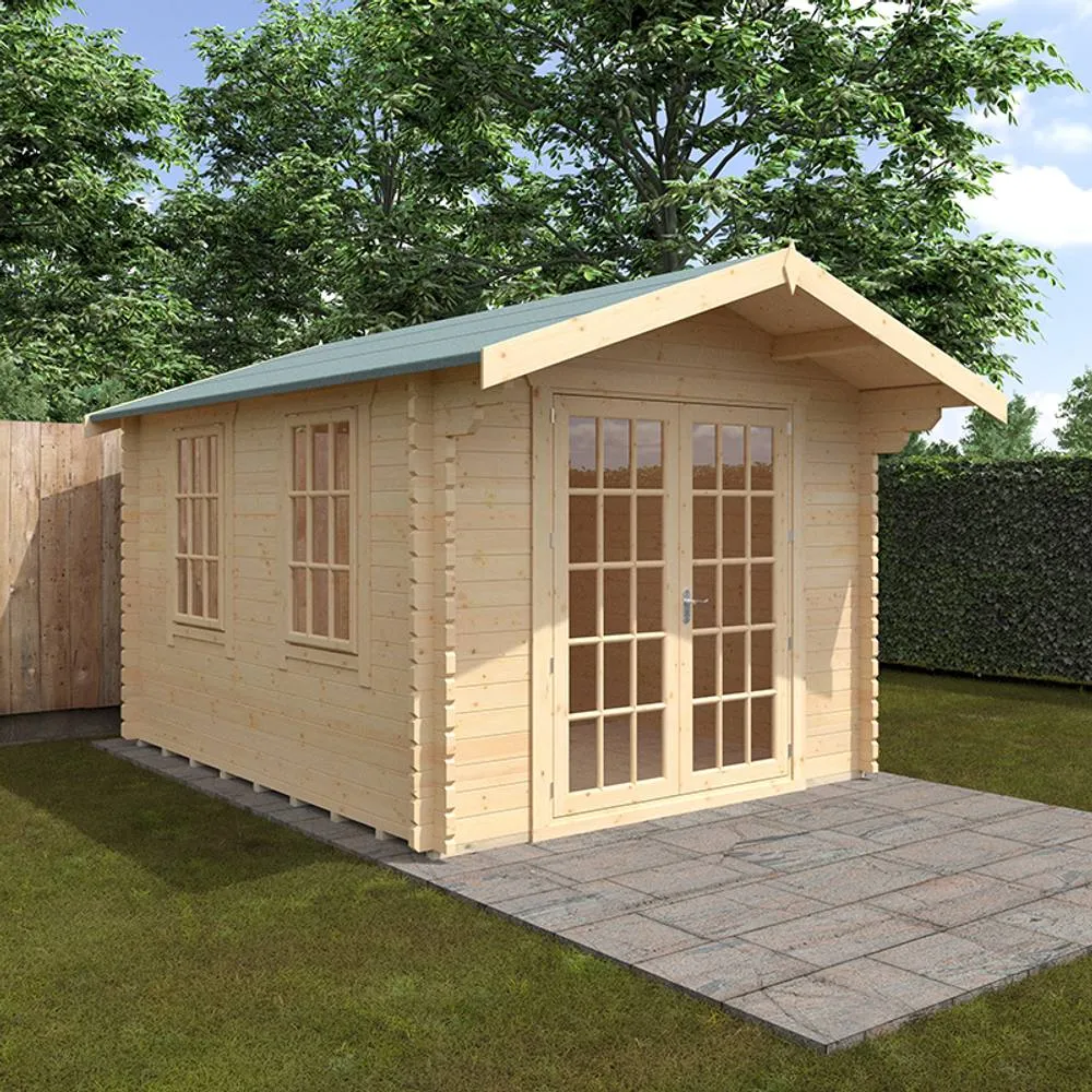 Buttercup Farm 12x10w The Lotherton Plus 44mm Cabin - L355 x W295 x H261.6 cm in Natural 2