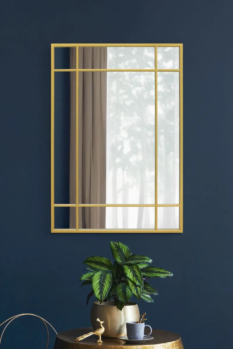 MirrorOutlet Gold Modern Contemporary Wall Mirror 39" X 27" (100CM X 70CM)