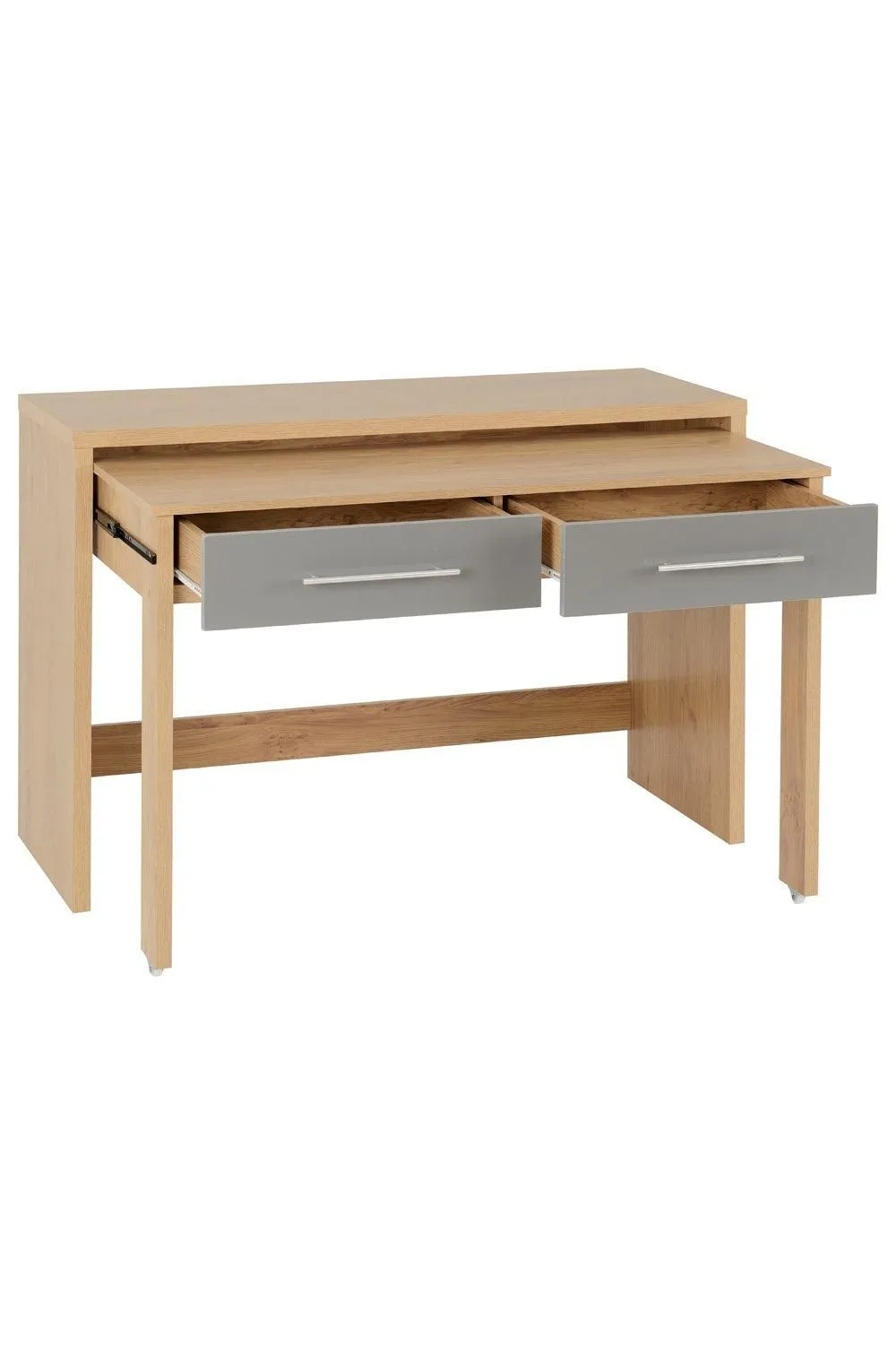 Seconique Seville 2 Drawer Slider Desk in Grey 3
