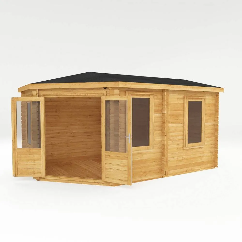 Mercia Corner Lodge Grande Log Cabin - 28 mm - L316.8 x W509.8 x H274.3 cm in Brown 2