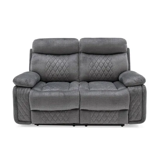 Katniss Recliner 2 Seater Sofa In Grey Fabric