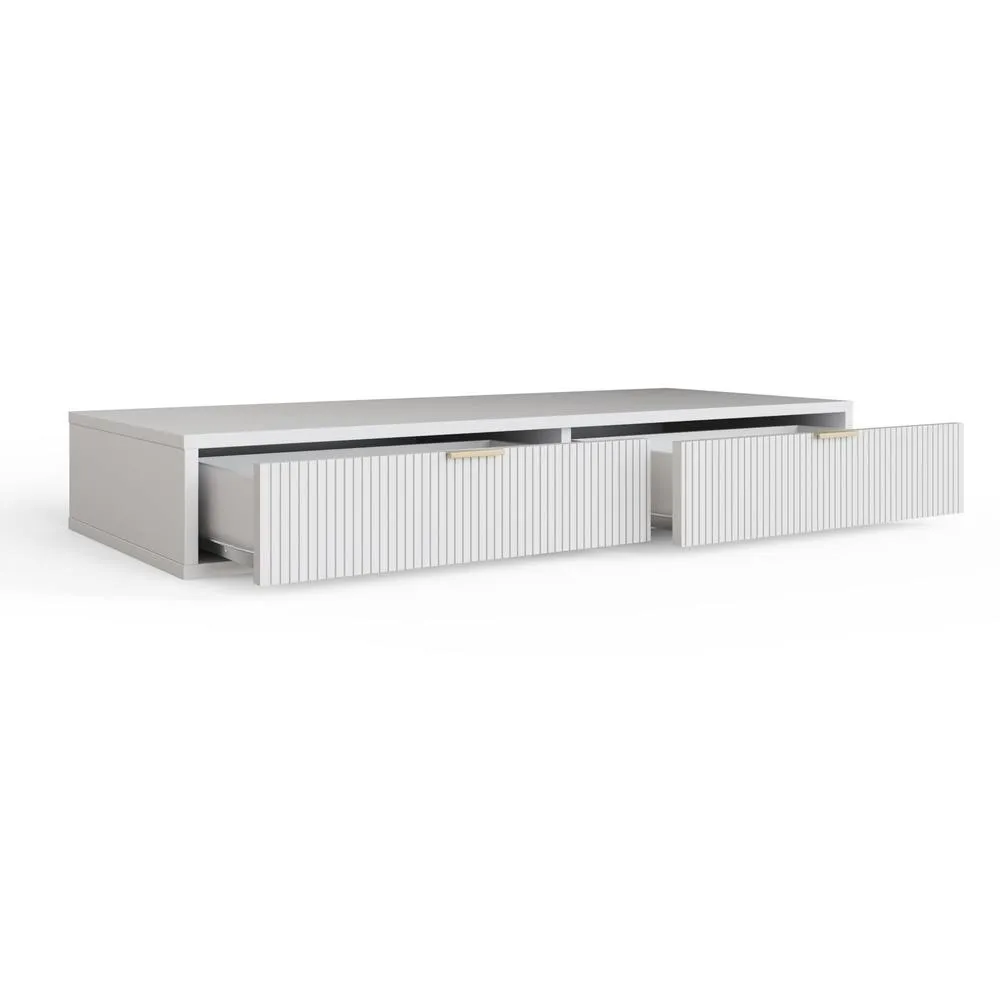 GFW Sienna Wall Mounted Dressing Table in White 3